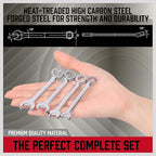 Premium Midget Wrench Set - 22-Piece Mini Combination Wrench Set Metric & SAE Ignition Wrench Sets 4-10mm & 5/32'' to 7/16'' Lightweight Small Carry Pouch