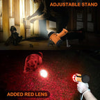 Rechargeable Spotlight Flashlight 200,000 Lumen LED, IP67 Waterproof 12 Hours Long Running Spot Light, Impact Resistant Handheld Spotlight with Detachable Red Lens