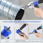 Professional Sheet Metal Cutter Drill Attachment, Heavy Duty Metal Shear Attachment with 360° Pivoting Handle, Power Tool Accessory for Curved & Straight Cutting on Steel, Aluminum & Iron- B