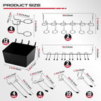 300-Piece Pegboard Hook Set, Pegboard Organizer Accessories for Hanging, Durable Metal Hooks for Tool Organization, Garage, Workshop, and Craft Storage