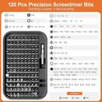 Screwdriver Set – Precision Screwdriver Bit Sets, Mini Hex Phillips Torx Slotted Screwdriver Bit Set with Tool Box, Ideal for Electronics, Laptop, iPhone, Jewelers and More (130-IN-Black)