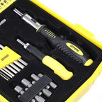DNA MOTORING Universal Hand Tool Kit, Multi-Bit Screwdriver Hex Keys Set, Multibit Screw Driver with Screwdriver Bits, Nut Driver Set for SAE and Metric, Yellow, TOOLS-00038