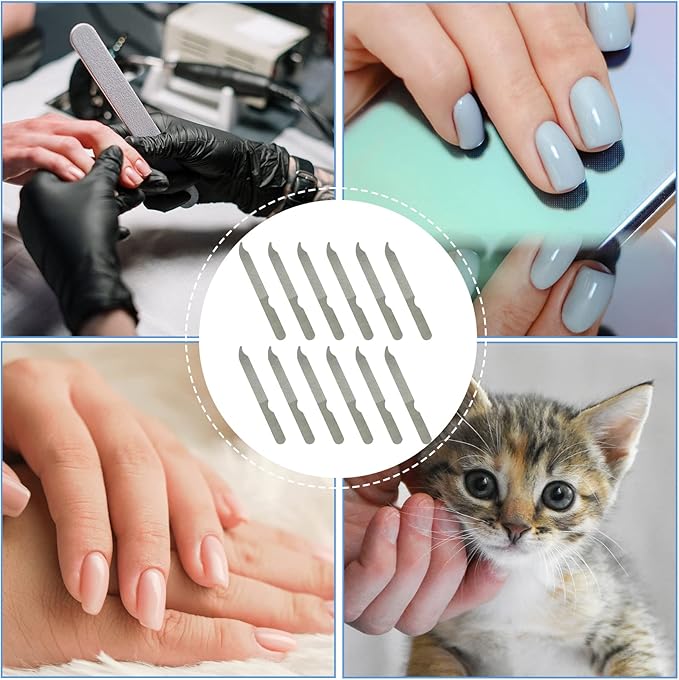 Fingernail Files (12 Pack), Metal Nail Files for Natural Nails, 4’’ Stainless Steel Thin Durable Nail File Bulk Filer with Curved Sharp Pointed Tip Double Sided Manicure Pedicure Toenails Tools