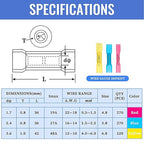 660 PCS Heat Shrink Butt Connectors Qibaok Crimp Electrical Wire Connector Waterproof Insulated Butt Splice Terminal for Automotive Marine Boat Truck Trailer Stereo