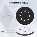 4Pack 5 Inch 8 Holes Orbital Sander Foam Pad,Hook and Loop Foam Sanding Pads,Sponge Cushion Buffer Backing Pad for Orbital Sander