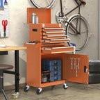 5-Drawers Tool Chest, 2-in-1 Mechanic Rolling Tool Box Removable Lockable Tool Storage Cabinet, Metal Tool Cart with Drawers and Wheels for Garage, Workshop