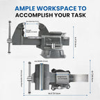 Forward CR80A 8 Inch Bench Vise Heavy Duty Vice with Anvil and 190 Degrees Swivel Base (8")