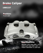 cciyu Front Left Brake Caliper Assembly w/Bracket 18B5237 2010-2021 For Ford For Expedition,2010-2011 For Ford For F-150,2010-2011 For Lincoln For Mark LT,2010-2021 For Lincoln For Navigator