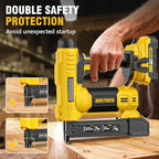 ALLOYPOWER 2 in 1 Cordless Brad Nailer/Electric Stapler with 2.0Ah Battery and Charger,1000pcs Nails and 500pcs Staples Included for Home Improvement & Woodworking
