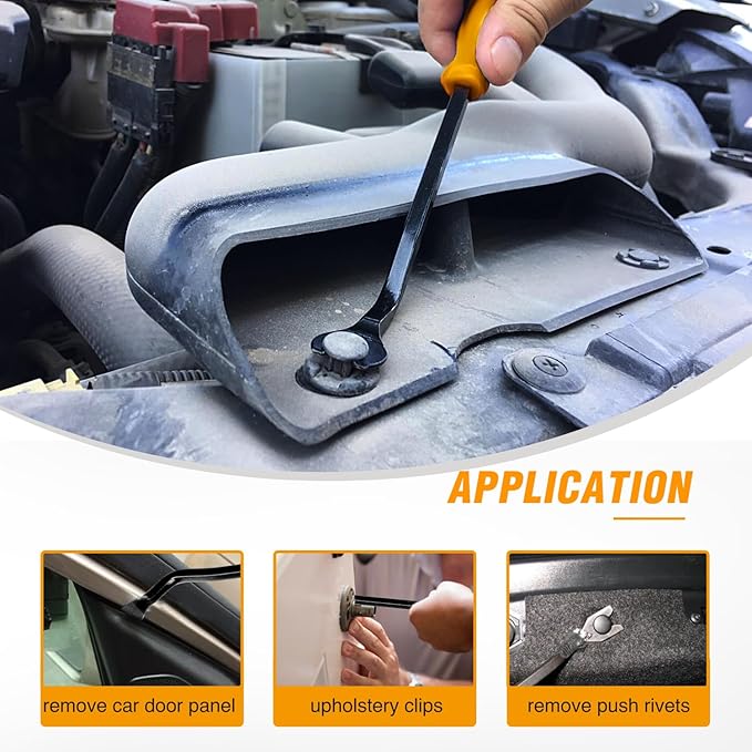 GOOACC 5 PCS Nylon Auto Trim Removal Tool Kit No-Scratch Removal Tool Kit for Car Clip Panel & Audio Dashboard Dismantle Yellow