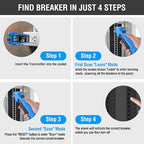 Circuit Breaker Finder, Digital Breaker Finder with GFCI Outlet Tester, AC 90-135V Electrical Circuit Tracer with Buzzer Alarm & Color LCD Display, Includes Batteries & Carrying Case