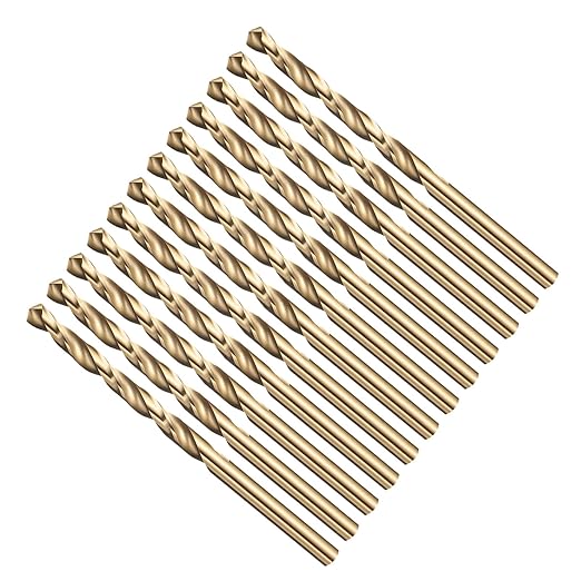Drill Bit, 3/32" Cutting Diameter (2.381mm), 4241 HSS Black and Gold 118° Cutting Angle Versatile Jobber Bits - (Applications: for Drilling Plastic Wood Soft Thin Metal), 12-Pieces