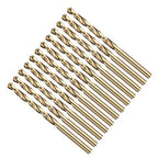 Drill Bit, 3/32" Cutting Diameter (2.381mm), 4241 HSS Black and Gold 118° Cutting Angle Versatile Jobber Bits - (Applications: for Drilling Plastic Wood Soft Thin Metal), 12-Pieces