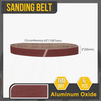 2 x 42 Inch Sanding Belt, 6 Pcs 180 Grit Knife Sharpener Belts Work Sharpening for Belt Sander Knife Carving Tool Metal Working