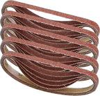 3/8x13 Sanding Belt, Premium Calcined Aluminum Oxide Grain Sandpaper, 40,60,80,120,180,240,320,400 (24/25 Pack) (80,120,240,320,400 Grit)