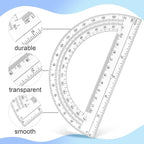 Plastic Protractor Math Protractors 180 Degrees for Geometry Classroom Student School Office Supplies, 6 Inch, Pack of 2 (Purple)