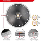 DT-DIATOOL Diamond Tile Blade 10 Inch Diamond Turbo X Mesh Rim Segement Circular Saw Blade for Procelain Ceramic Stoneware Marble Granite Fits 5/8"-7/8" Arbor