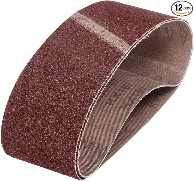 HARFINGTON 3 x 21 Inch Sanding Belts, 12 Pcs 80 Grits Aluminum Oxide Abrasive Belt Sander File Belt for Woodworking, Metal Polishing, Knife Sharpener