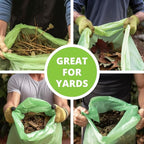 50-55 Gallon Compostable Trash Bags Flat-Top, Heavy Duty Extra Thick 1.57 Mil, 208.2 Liter, 12 Bags, Large Lawn and Yard Waste Bag, ASTM D6400, US BPI and OK Compost Home Certified