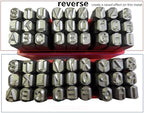 27pcs Heavy Duty Steel Stamp Uppercase Reverse Letters 1/8 3mm Hand Stamping Character Mark Code Alphabet Punch Kit for Bracelet Ring Jewelry Sheet Metal Plate Making Mold Die