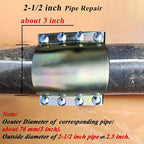 Water Pipe Repair Clamp for 2-1/2 inch Pipe(OD of Applied Pipe is 3 inch),Leak Sealer for Pipes and Plumbing,Length 7.09 inch,Suitable for Steel Pipe,Iron Pipe and PE/PPR Pipes.