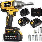 816.67Ft-lbs(1100N.m) Cordless Impact Wrench, 1/2 inch Power Torque Wrench, 2-Mode Speed,Electric Impact Gun with 2 Batteries, Charger and 5 Sockets
