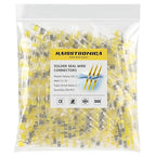 Haisstronica 250PCS Yellow Marine Grade Waterproof Solder Wire Connectors AWG12-10, Heat Shrink Butt Connectors