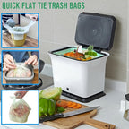 1-2 Gallon Flap Tie Compostable Trash Bags, 300 Count Small Compost Bags, Biodegradable Kitchen Garbage Bags, Food Scrap Waste Bags for Countertop Bin, ASTM D6400, US BPI Certified
