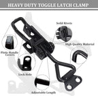 4 Pack Toggle Clamp Latch 4003 Style 1320lbs Capacity, Black Adjustable Toggle Clamps with Lock, Heavy Duty Latch Clamp with Quick Metal Release for Cabinet Boxes, Trunk Clamps and Smoker Doors