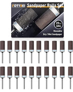 20Pcs 320 Grit Sanding Drums Sandpaper Sticks Set for Dremel Rotary Tool with 1/8" Shank, Rotary Tool Accessories Suitable for Metal Rust Removal/Jade Polishing/Stone Grinding (320 Grit)