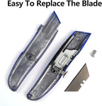 DIYSELF Utility Knife, 20 Pack Heavy Duty Box Cutter Retractable, Box Cutter Knife, Box Opener, Cardboard Cutter, Utility Knives for Garage, Home and Office, Box Cutters for Daily Use (Blue)