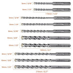 Lytool SDS Plus Drill Bits Set – 10Pcs Carbide Tip Masonry Drill Bits for Concrete, Brick, Tile, Block, Stone, and Marble – Compatible with Rotary Hammer Drills (3/16",1/4",5/16", 3/8", 1/2")