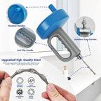 33Ft Drain Auger, Flexible Plumbing Snake & Drain Hair Clog Removal Tool with Gloves, Heavy Duty Pipe Snake Drain Unclogger Tool, Snake Auger for Bathroom Shower Kitchen Sink and Tub