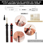 Multimeter Silicone Leads Electrician Test Leads Kit CAT III 1000V&CAT IV 600V with Alligator Clips Test Hooks and Needle Back Probe Pins for Fluke, AstroAI, INNOVA