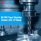 9/16" Bridge Construction Reamer Drill Bit, M2 HSS Taper Chucking Reamer for Steel Alloy Metal Wood Plastic, 1/2" Non-Slip Shank, 5-Spiral Flutes Car Reamer, to Align or Enlarge Holes, 14mm