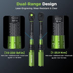 1/4 Torque Wrench, 52Pcs Dual-Range【10-230 in.lb/1-26 Nm】±3% Precision Inch Pound Torque Wrench 1/4 Drive, 72 Tooth Dual-Direction Bike Wrench Set for MTB, E-Bike, Moto Maintenance