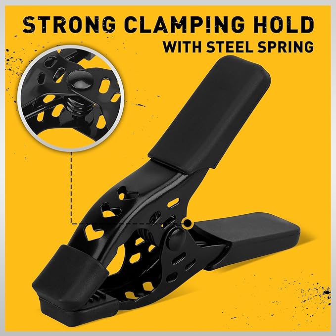 12-Piece for Woodworking Spring Clamps 4-inch Tarp Clamps Large Heavy Duty Clips Spring Clip Metal Clamp for Pool Cover Backdrop Stand Clamps