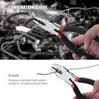 4 Pack Precision Basics Pliers Set-8'' Slip Joint, Long Needle Nose Pliers, Lineman, And 7''Diagonal Pliers for DIY, Construction, Machinery, Home Maintenance and Garden Projects