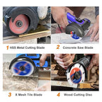 Diamond Saw Blades for Cutting Wood Metal Stones,4pcs 3inch（75mm） with Arbor10mm Dry/Wet Continuous Rim Diamond Cutting Disc for Granite Marble Stone Hard Concrete Reinforced Concrete