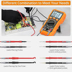 Neoteck 17PCS Multimeter Automotive Test Leads Wire Piercing Clip Puncture Probes Replaceable Gold-Plated Multimeter Probes 4mm Banana Plug Extension Test Cable Set
