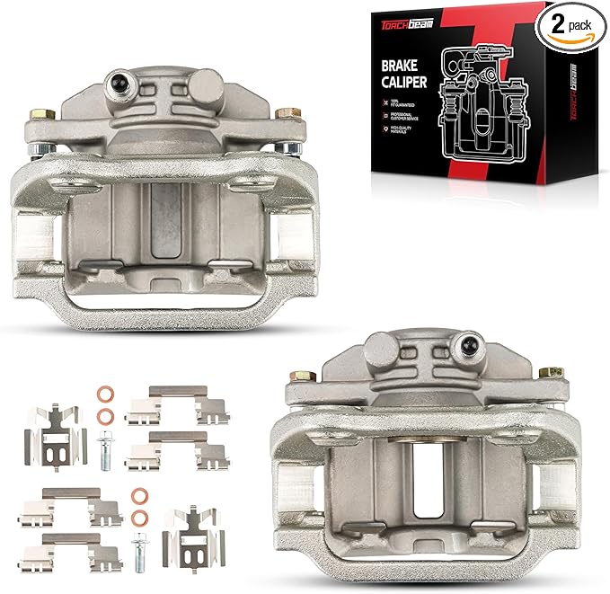 Torchbeam 2PCS Rear Driver and Passenger Side Brake Caliper for 2003-2004,2006 Silverado 1500, 2005 Silverado 1500, 2003-2004,2006 Sierra 1500, 2007 Silverado 1500 Classic, Replace #18B4854+18B4855