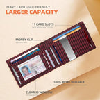 RUNBOX Slim Wallets for Men - Leather Money Clip Mens Wallet - RFID Blocking Front Pocket Bifold Wallet - Thin Credit Card Holder with Gift Box