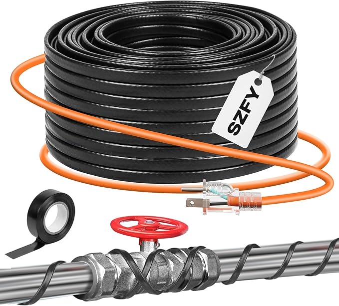 3FT~200FT Heat Tape for Water Pipes, -40°F Deicing Cable,Pipe Heat Cables for Roof,Gutter，Farm，Freeze Protetion Heating Wires, Heated Water Hose,Plumbing Fixtures,120V 5W/FT (15FT)