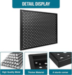 4 Pack Heavy Duty Steel Pegboard Garage Organization Panels,Universal 1/8 and 1/4 Pegboard Accessories,Suitable for Tool Storage,Garage Storage etc.(Black, 16X12)