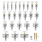 GSTK Upgraded 26 PCS Heavy Duty Carbide Hole Saw Set, Metal Steel Drill Bit, TCT Cutter, 24 Saws with 2*Extra Pilot Center Drills, Ideal for Metal, Iron, Stainless (1/2''- 3-15/16'')-26PCS