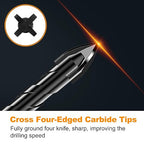 TITGGI 12PCS Masonry Drill Bit Set - Professional Concrete Drill Bits for Glass/Brick/Cement/Tile/Etc, Industrial Strength Carbide Cross Drill Bit Tips, 3/16"-1/2" by TITGGI