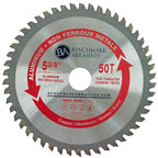 Benchmark Abrasives TCT 5 3/8 Inch Circular Saw Blade, Tungsten Carbide Tipped Non Ferrous Metal Cutting Saw Blades for Cutting, Plastic, Fiberglass, PVC, Aluminum Cutting Blade - ‎(5-3/8" - 50 Teeth)