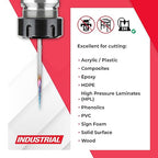 Amana Tool 48418-K-M CNC Spektra Extreme Tool Life Coated SC 2D and 3D Carving 3.7 Deg Tapered Angle Ball Nose x 0.50mm D x 0.25mm R x 19mm CH x 3mm SHK x 75mm Long x 3 Flute Router Bit