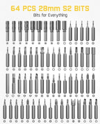 Fanttik Electric Screwdriver Kit, Precision Screwdriver Set, 64 Magnetic Bits, 12 Types Fix Tools, 0.05/0.2 N.m, Repair Tool for Phone Laptop Watch Electronics - E1 NEX Workstation