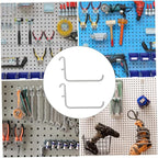 COHEALI Heavy Duty Hardware Bracket Hook Set - 3 Pack White Metal Hooks for Pegboard Tool Organization Easy Installation for Garage and Home Use